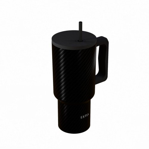Estia ESTIA ΘΕΡΜΟΣ STRAW TUMBLER XL SAVE THE AEGEAN 900ml CARBON FIBRE