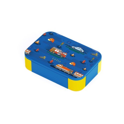 Estia ESTIA ΠΑΙΔΙΚΟ ΦΑΓΗΤΟΔΟΧΕΙΟ SAVE THE AEGEAN 900ml ΜΕ 2 ΑΠΟΣΠΩΜΕΝΕΣ ΘΗΚΕΣ CITY HEROES