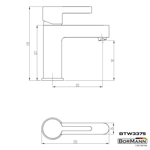 Bormann Μπαταρία Νιπτήρα Violet BTW3375 Lite
