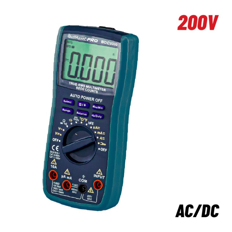 Bormann Πολύμετρο Ψηφιακό BDC2000 AC/DC 600V Pro