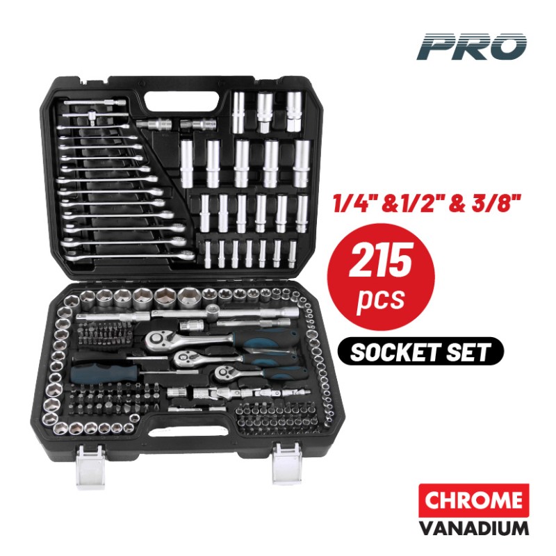 Bormann Σετ Καρυδάκια με Καστάνια και Προέκταση BHT5220 Pro 215τμχ