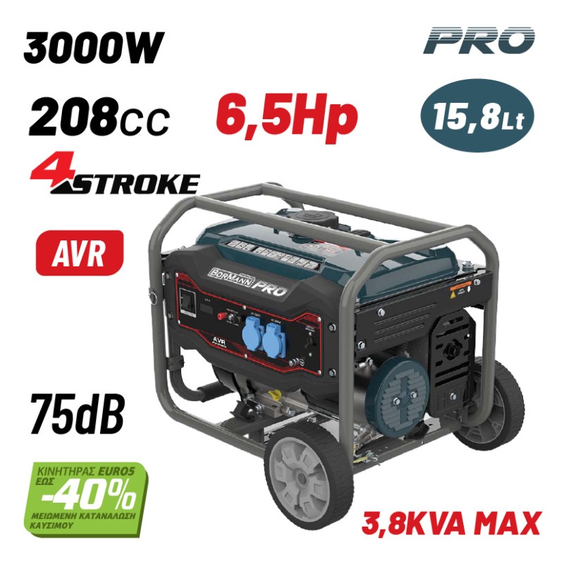 Bormann Γεννήτρια Βενζίνης BGB3700 3000W Pro