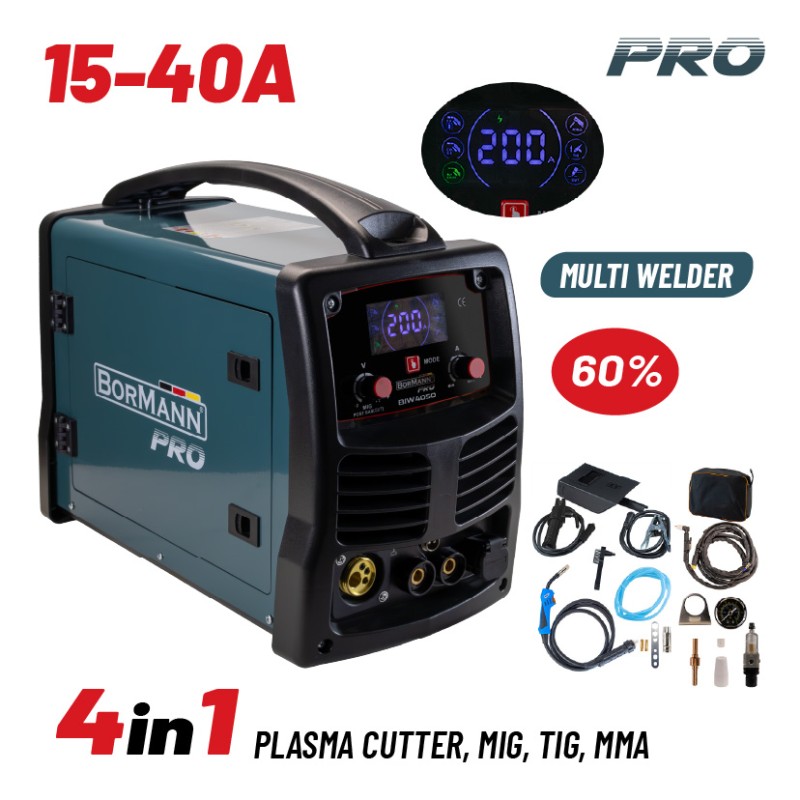 BORMANN Pro BORMANN Pro BIW4050 Ηλεκτροκόλληση Inverter Απόδοση 250Α/60%, Ψηφ.Οθόνης, Μεγ.Ηλεκτρόδιο 5mm
