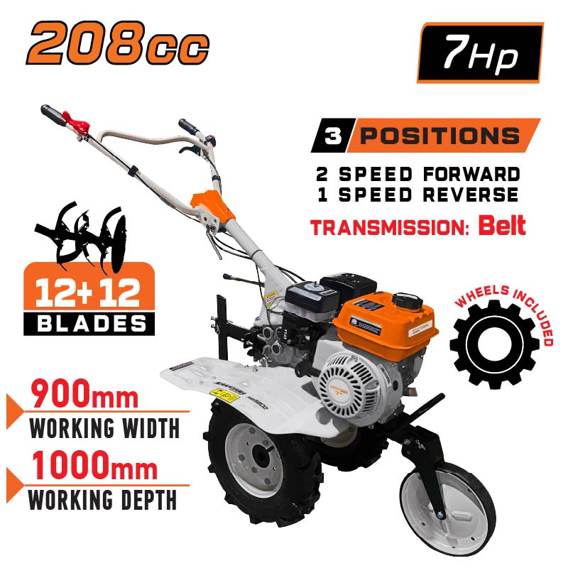 Nakayama NAKAYAMA MB5800 Σκαπτικό Βενζίνης 208cc.7Hp,2 ταχυτήτων,75-90cm,12+12 Μαχαίρια