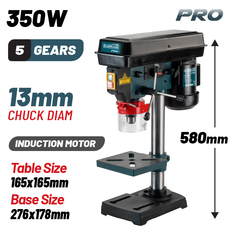 BORMANN Pro BORMANN Pro BKD1355 Κολωνάτο Δράπανο 13mm 350W Πάγκου Με Λέιζερ, H580mm