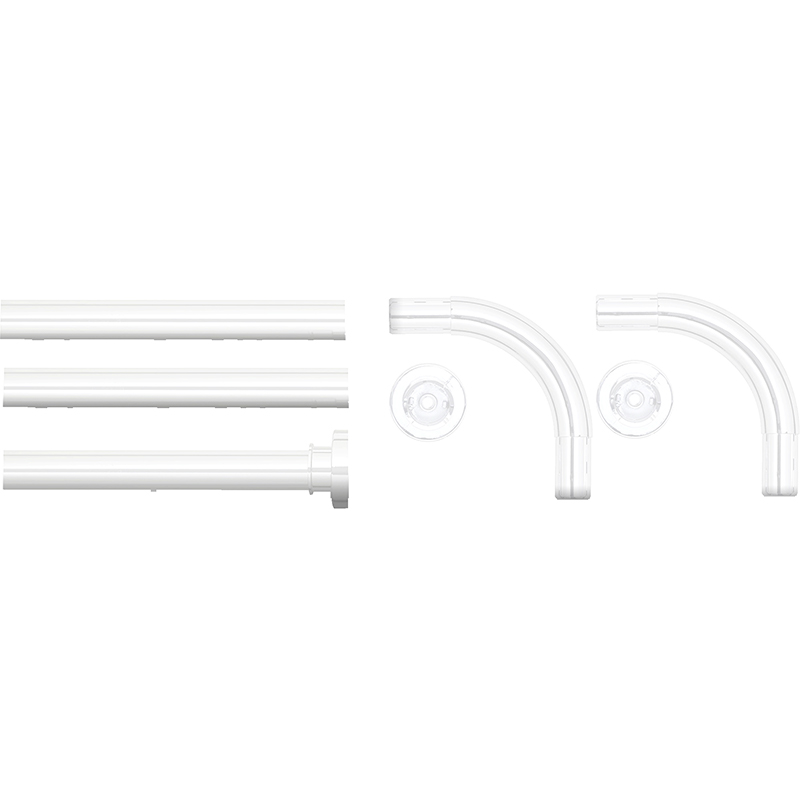 BORMANN ELITE BORMANN BTW4810 Βραχίονας Μπανιέρας Για Κουρτίνα Γωνιακός Αλουμινίου, 3 Σε 1