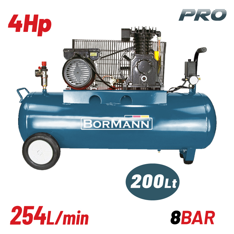 Bormann BORMANN BAT5018 Αεροσυμπιεστής Ιμάντα 4hp/200Lt 254Lt/min