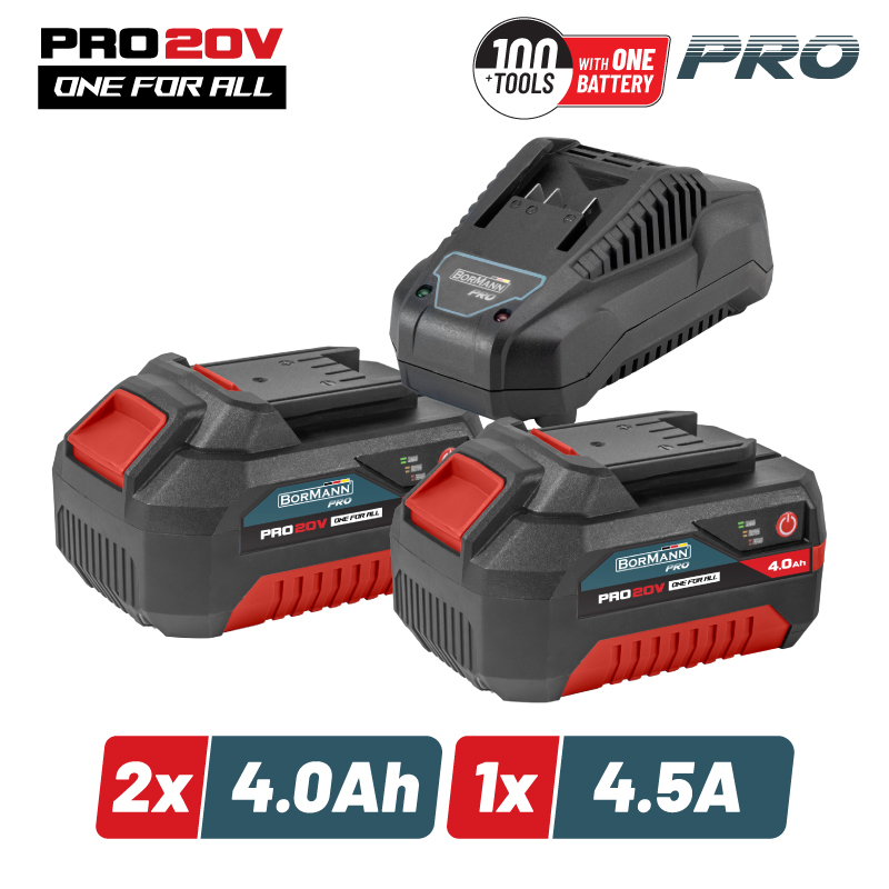 BORMANN Pro BORMANN Pro BBP9944 Starter Kit Μπαταρίες 2x4.0Ah & Φορτιστής 4.5Α