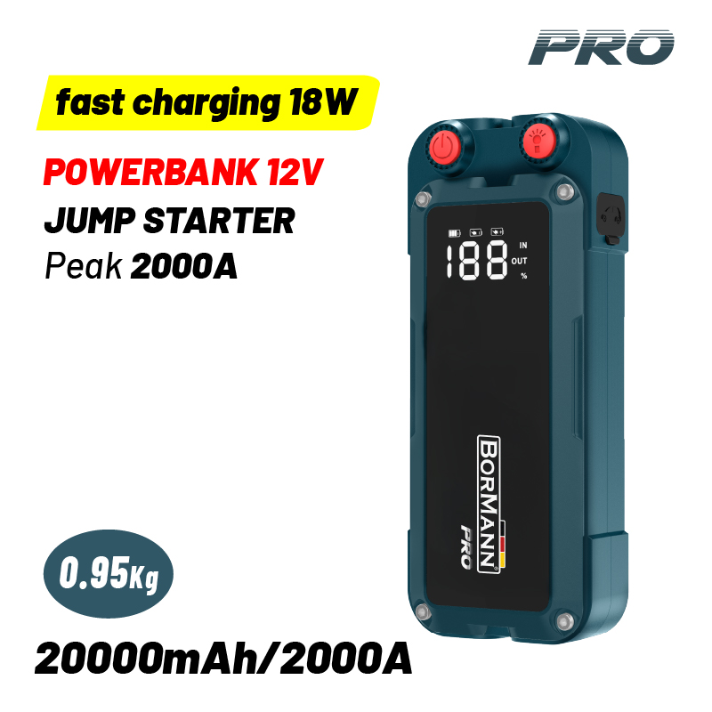 BORMANN Pro BORMANN Pro BBC9030 Εκκινητής Μπαταρίας Φορητός & PowerBank 12V, 20000mAh/2000A,Γρήγορη Φόρτιση 18W