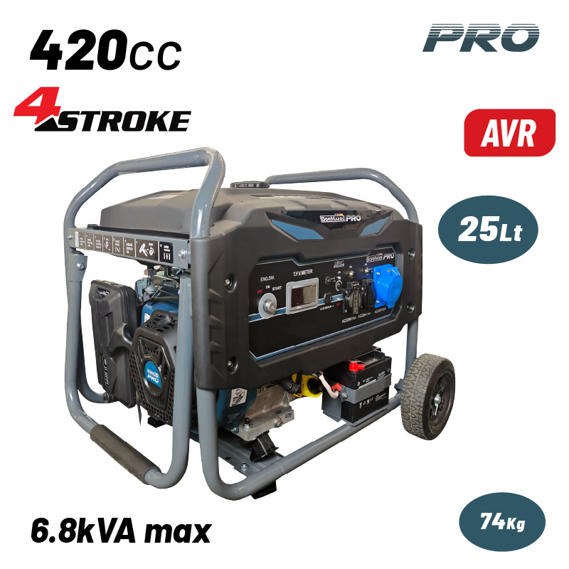 BORMANN Pro BORMANN Pro BGB6010 Γεννήτρια Βενζίνης Συνεχ. Απόδοση 5000W,420cc,Μίζα & Μπαταρία AVR, Τροχοί