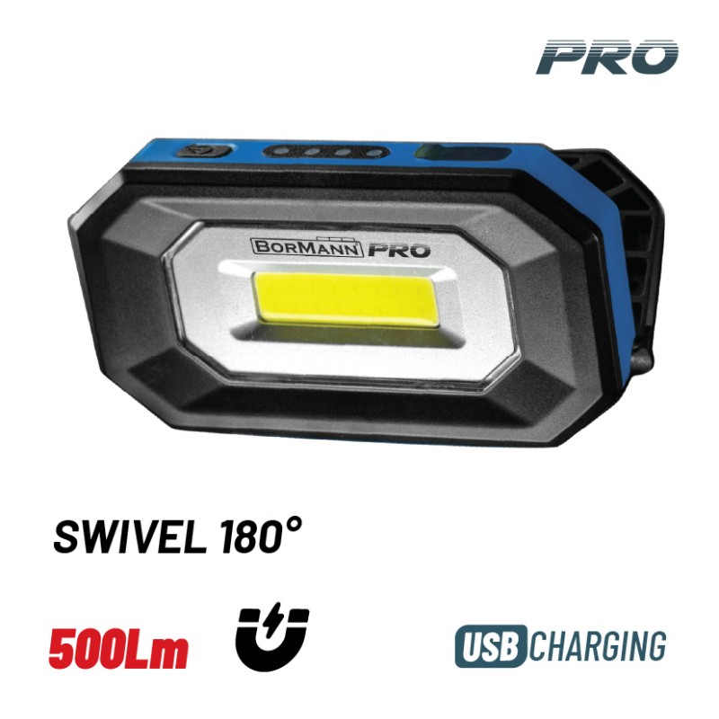 Bormann Φακός Εργασίας Επαναφορτιζόμενος BPR6014 (063407) Με Μαγνήτη 500Lm