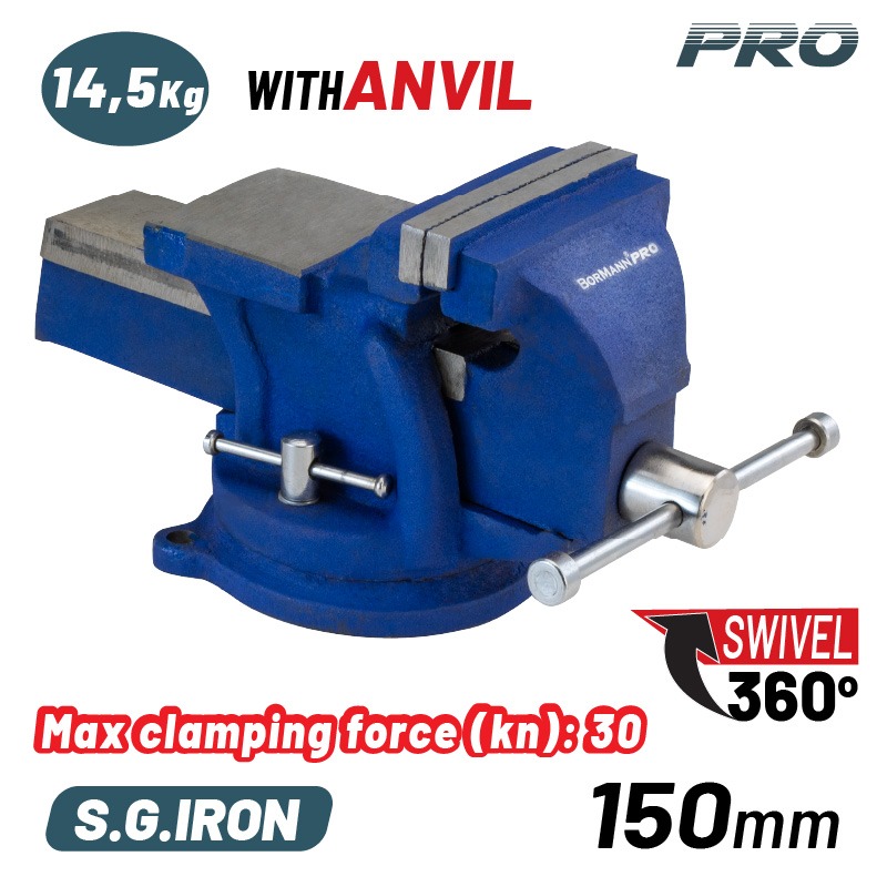 Bormann Μέγγενη Πάγκου Περιστρεφόμενη BBV3205 (049296) 150mm