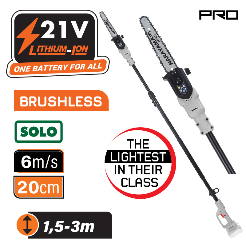 NAKAYAMA PRO ΝΑΚΑΥΑΜΑ Pro EC1620 Κονταροπρίονο Μπαταρίας Τηλεσκοπικό 21V,Λάμα 20cm,2.1Kg με Αυτόματη Λίπανση