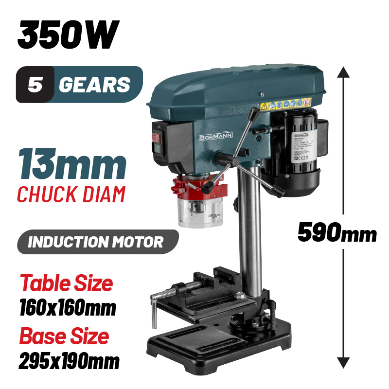 Bormann BORMANN BKD1310 Κολωνάτο Δράπανο Πάγκου ,Φ13mm,  350W , H590mm