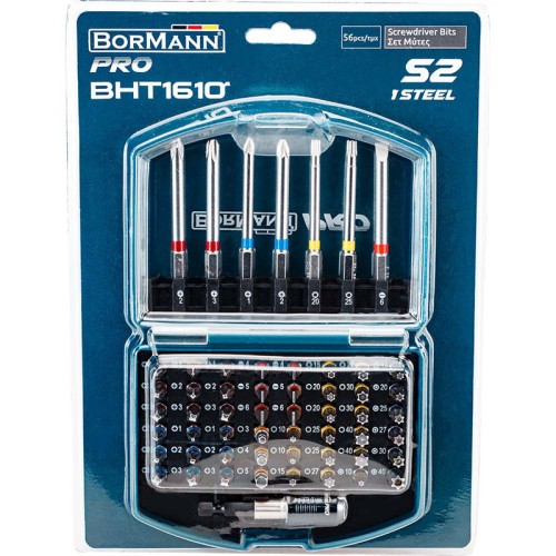 BORMANN Pro BORMANN Pro BHT1610 Σετ Μύτες & Αντάπτορας,ΑτσάλιS2, 56τεμ