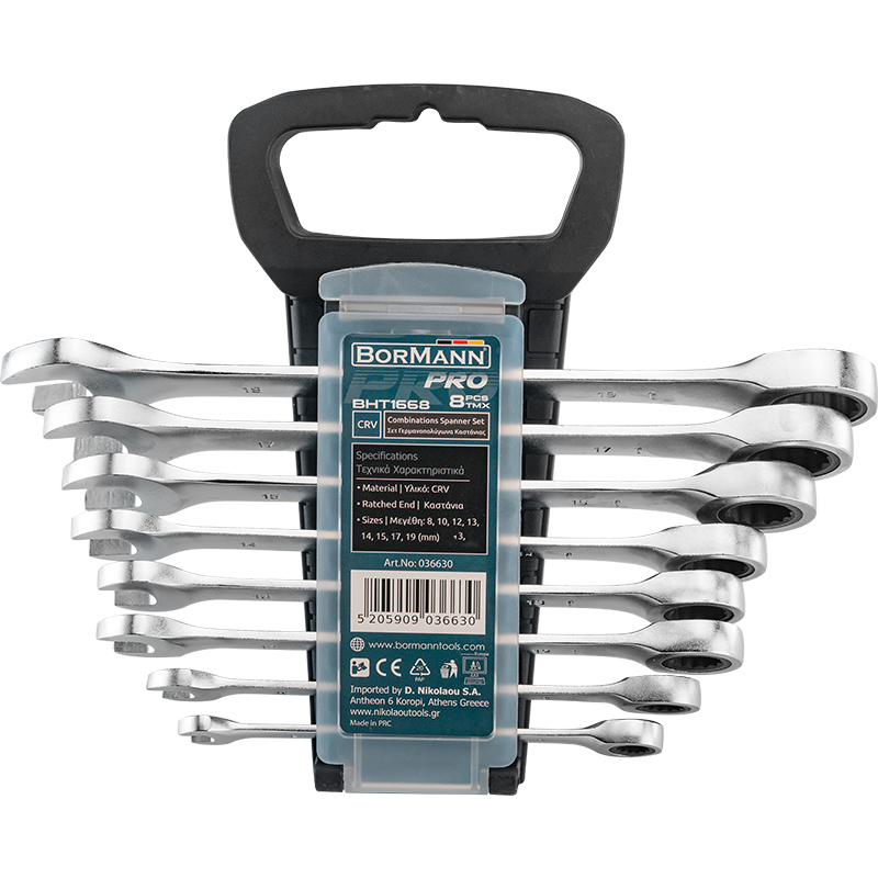 BORMANN Pro BORMANN Pro BHT1668 Σετ 8τεμ Γερμανοπολύγωνα Καστάνιας,8,10,12-15,17,19mm,Crv