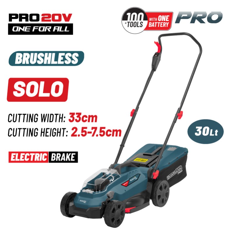 BORMANN Pro BORMANN Pro BBP4170 Μηχανή Γκαζόν Μπαταρίας Brushless 20V,Li-Ion,Κοπή 33cm,SOLO