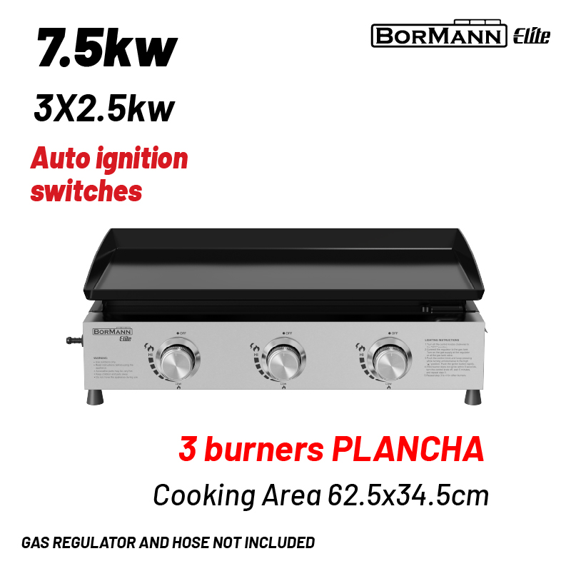 BORMANN ELITE BORMANN Elite BBQ1810 Grill Υγραερίου με 3 Εστίες Plancha