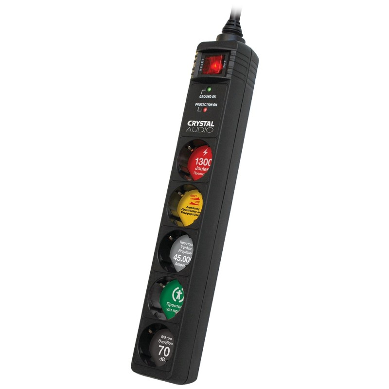 Crystal Audio Πολύπριζο Ασφαλείας CP5-1300-70