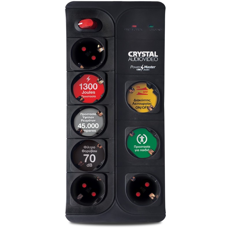 Crystal Audio Πολύπριζο Ασφαλείας CP8-1300-70