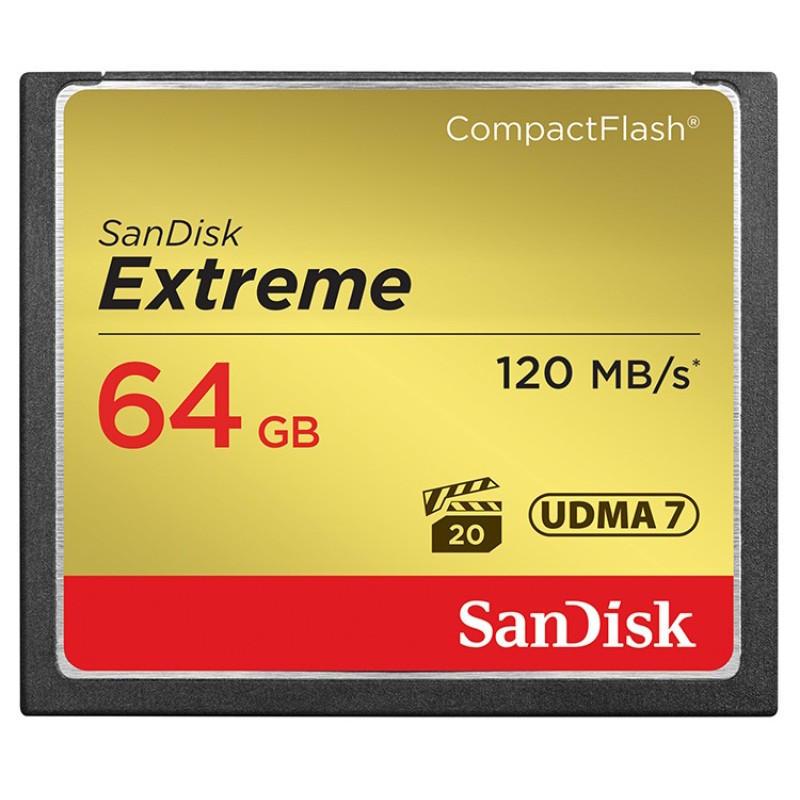 Sandisk SanDisk Compact Flash Extreme 64GB 120/85MBs