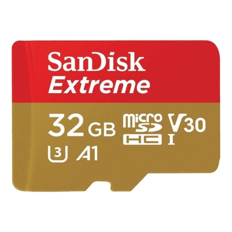 Sandisk SanDisk Extreme microSDHC 32GB + SD Adapter 100MB/s V30 UHS-I U3 A1