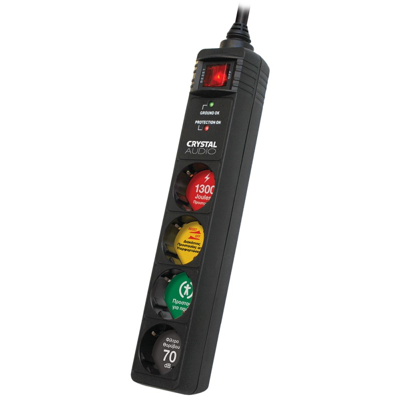 Crystal Audio Πολύπριζο Ασφαλείας CP4-1300-70