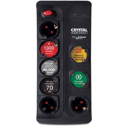 Crystal Audio Πολύπριζο Ασφαλείας CP8-1300-70