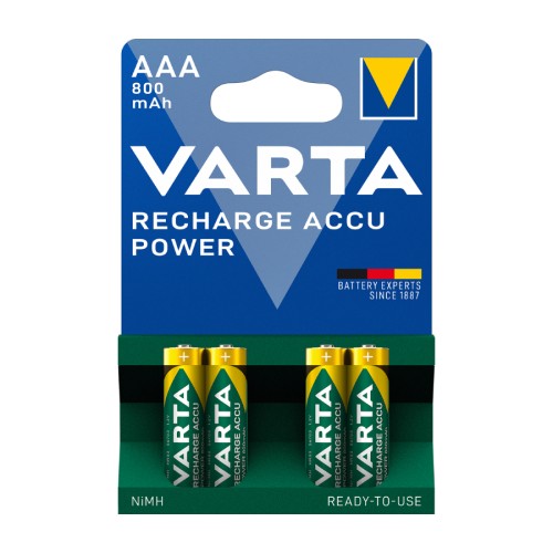 Varta VARTA ΕΠΑΝΑΦΟΡΤΙΖΟΜΕΝΗ 800mAh συσκ.4 AAA