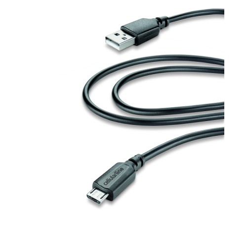 Cellular Line  CELLULAR LINE 203947 USB Καλώδιο Συγχρονισμού και Φόρτισης microUSB (2m) Μαύρο
