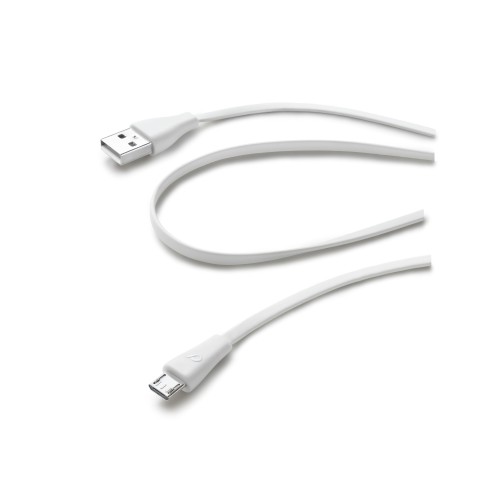 Cellular Line  CELLULAR LINE 190919 USB Καλώδιο Συγχρονισμού και Φόρτισης microUSB (1m) Λευκό