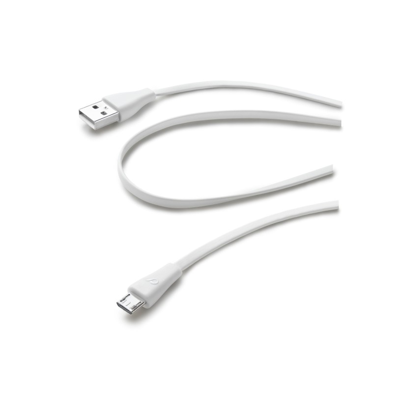 Cellular Line  CELLULAR LINE 190919 USB Καλώδιο Συγχρονισμού και Φόρτισης microUSB (1m) Λευκό