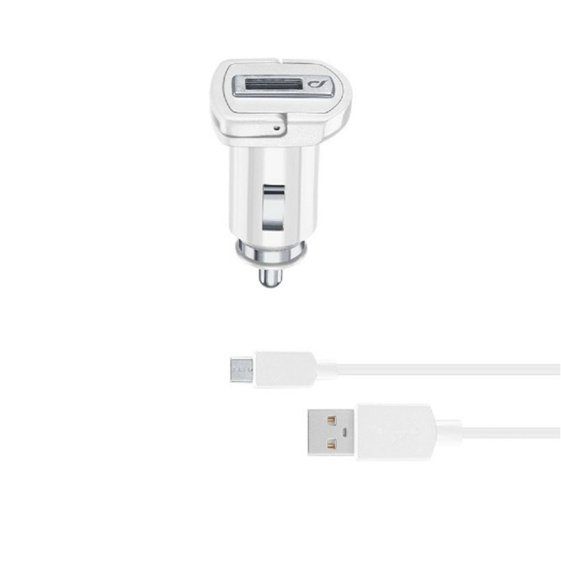 Cellular Line  CELLULAR LINE 226397 Σετ Φορτιστής Αυτοκινήτου για Huawei με θύρα USB και Καλώδιο microUSB 2A Λευκός