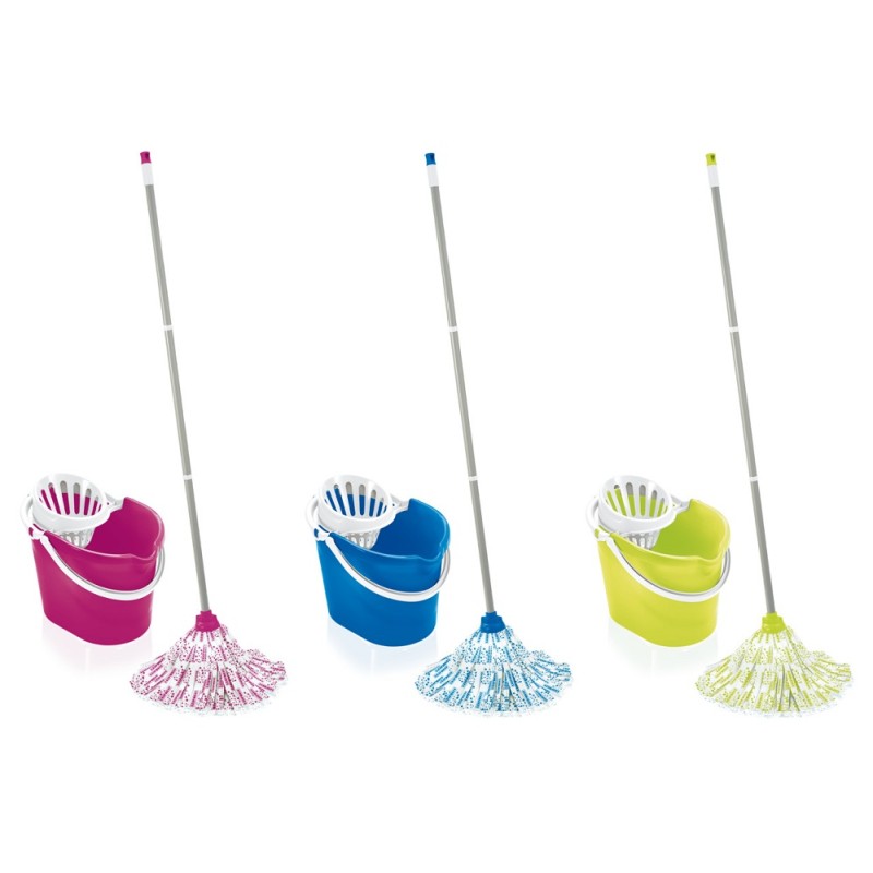 Leifheit LEIFHEIT 52078 Classic Mop Σετ Κουβάς με Σφουγγαρίστρα με Μικροίνες