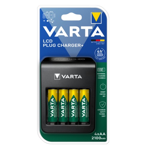 Varta VARTA 57687101441 LCD Plug Charger + 4xAA 2100mAh