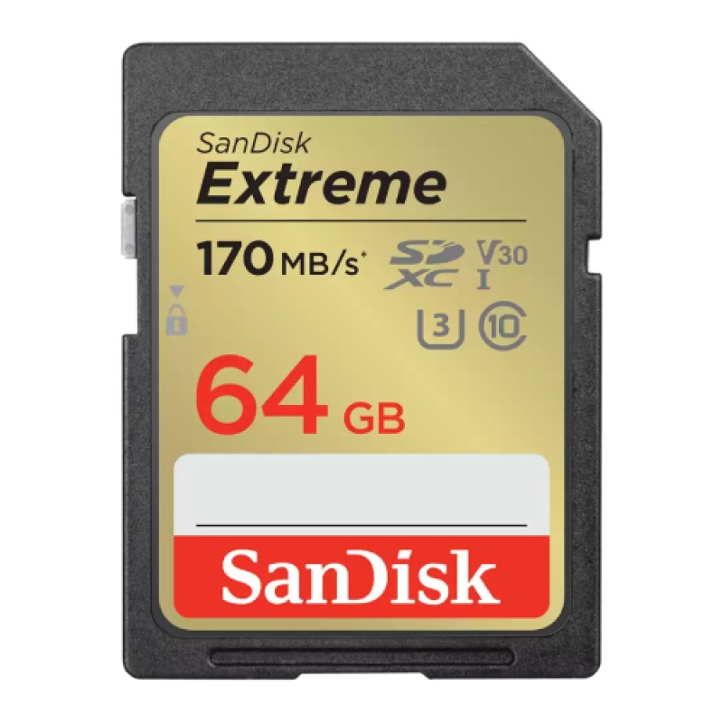 Sandisk SanDisk Extreme 64GB SDXC UHS-I + 1 year RescuePRO Deluxe