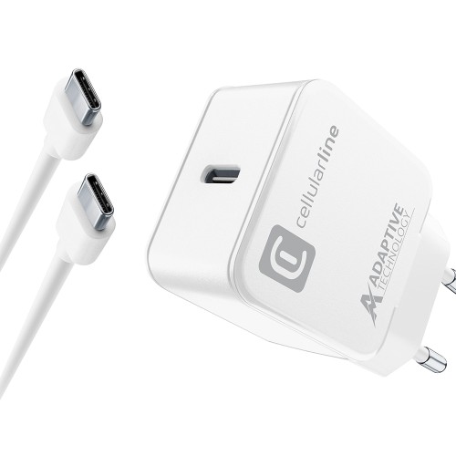 Cellular Line  CELLULAR LINE 434785 Σετ Φορτιστής Samsung με θύρα Τype-C και καλώδιο Type-C 15W Λευκό