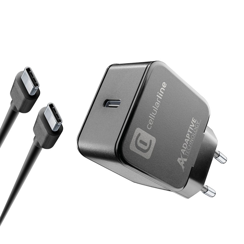 Cellular Line  CELLULAR LINE 434778 Σετ Φορτιστής Samsung με θύρα Τype-C και καλώδιο Type-C 15W Μαύρο