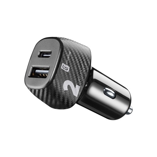 Cellular Line  CELLULAR LINE Φορτιστής Αυτοκινήτου με 2 θύρες USB-C και USB 32W Μαύρος