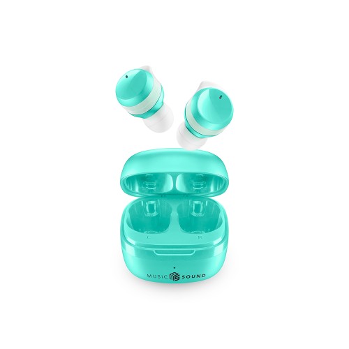 Cellular Line  CELLULAR LINE 467851 Music Sound Flow Bluetooth Ακουστικά TWS με Θήκη Φόρτισης Πράσινα