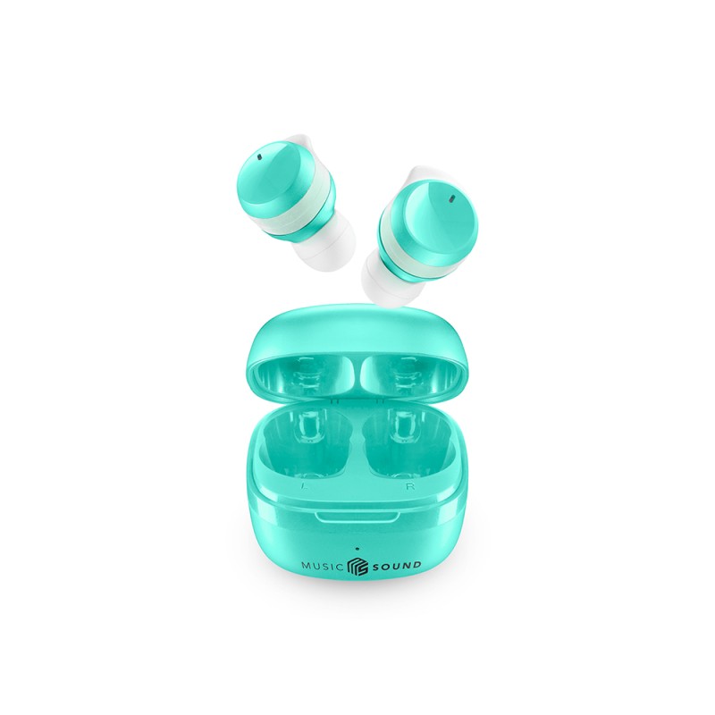 Cellular Line  CELLULAR LINE 467851 Music Sound Flow Bluetooth Ακουστικά TWS με Θήκη Φόρτισης Πράσινα