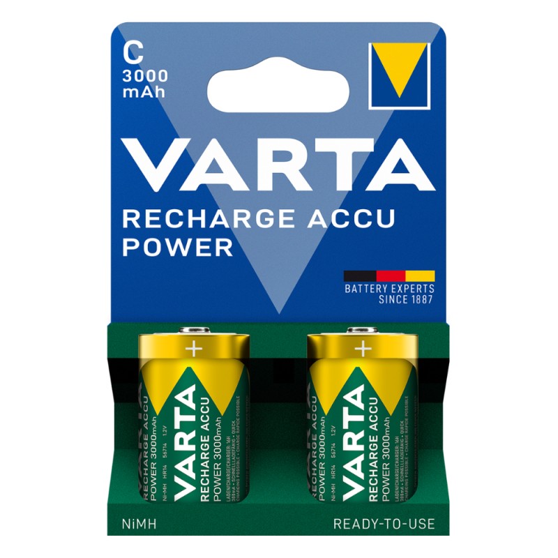 Varta VARTA ΕΠΑΝΑΦΟΡΤΙΖΟΜΕΝΗ 3000mAh συσκ.2 C