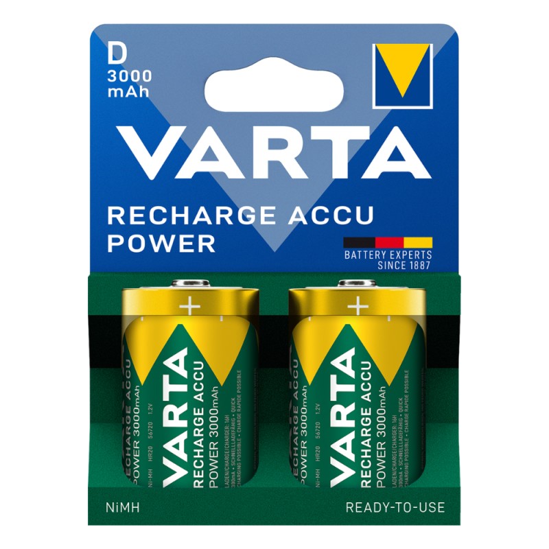 Varta VARTA ΕΠΑΝΑΦΟΡΤΙΖΟΜΕΝΗ 3000mAh συσκ.2 D