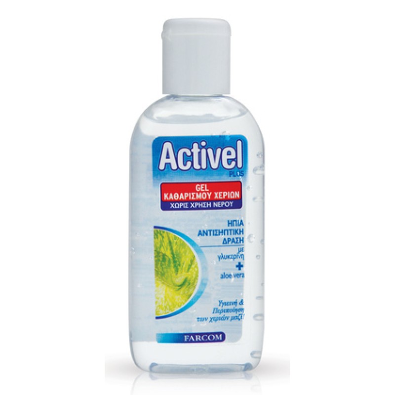 ACTIVEL ACTIVEL αντισηπτικό gel χεριών, με γλυκερίνη & aloe vera, 80ml