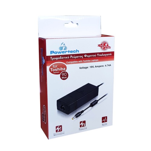 Powertech POWERTECH φορτιστής laptop PT-54 για Toshiba, 90W, 19V