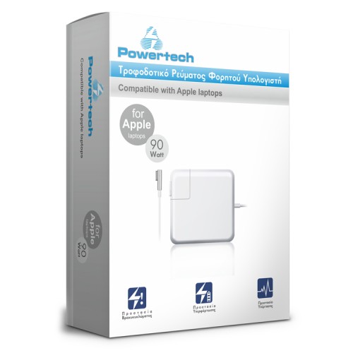 Powertech POWERTECH τροφοδοτικό laptop PT-137 για Apple, 90W, 18.5V - 4.6A