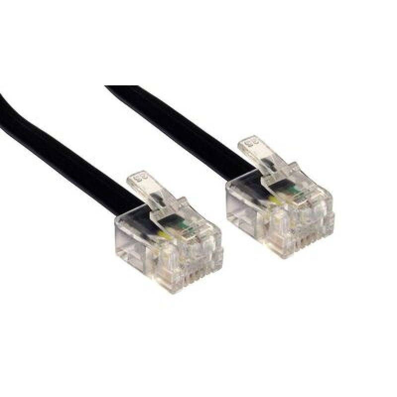 Powertech POWERTECH καλώδιο τηλεφώνου RJ11 6P4C CAB-T008, 2m, μαύρο