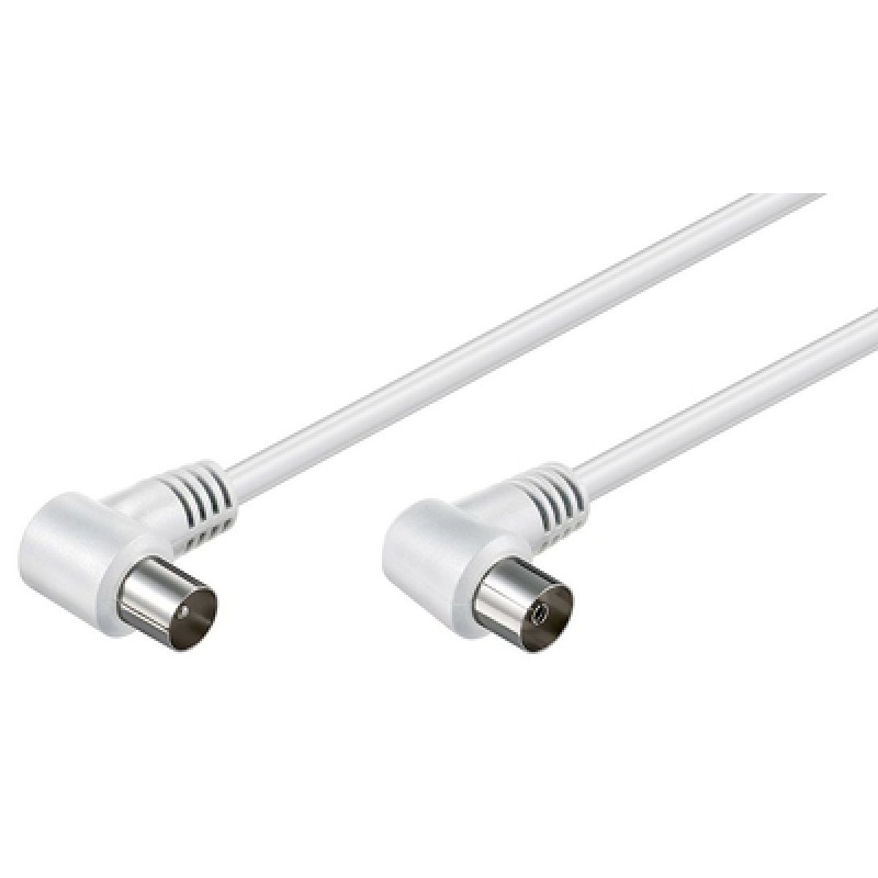 Powertech POWERTECH καλώδιο κεραίας RF αρσενικό - RF θηλυκό CAB-V003, γωνιακό, λευκό, 1.5m