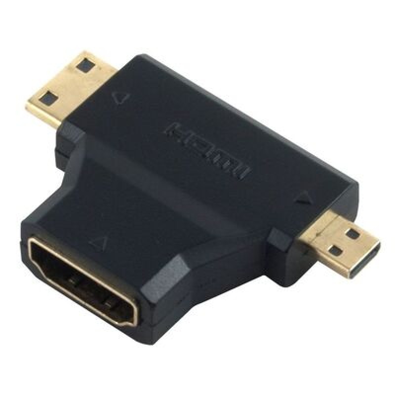 Powertech POWERTECH αντάπτορας HDMI σε Mini HDMI & Micro HDMI ADA-H004, μαύρος