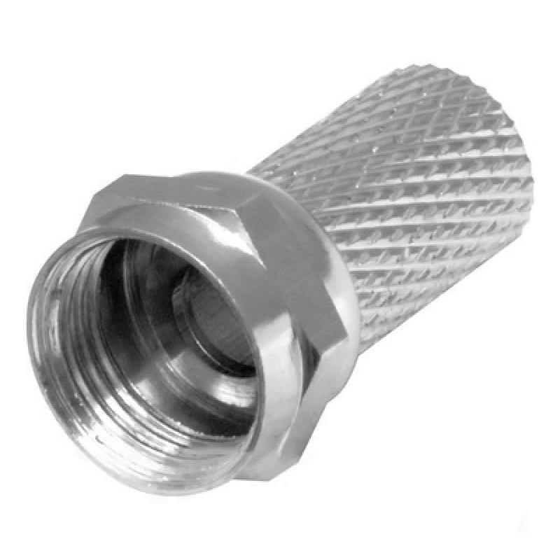Powertech POWERTECH αντάπτορας F-PLUG νικελίου CAB-V015, 20mm, 5τμχ